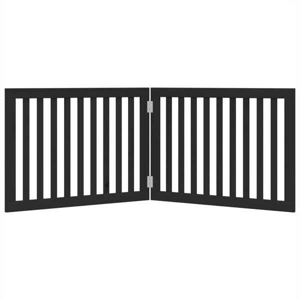 vidaXL 2-tlg. Hundetor Faltbar Schwarz 160 cm Pappelholz