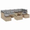 vidaXL Sofa Set 8 stk. Beige und Hellgrau Poly-Rattan