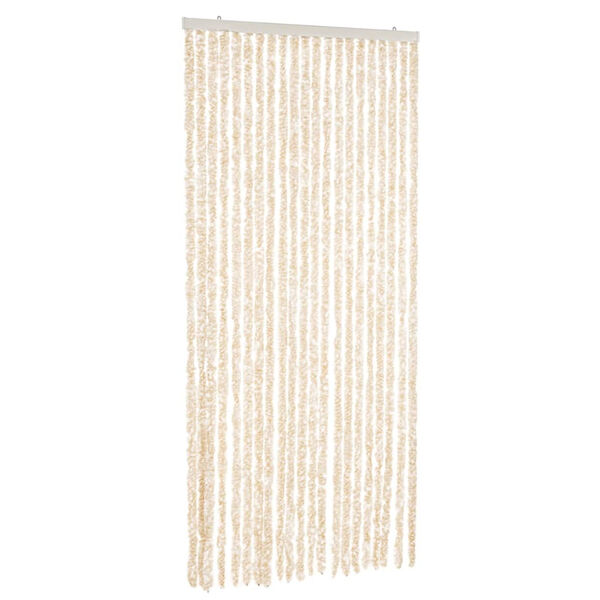vidaXL Fliegenvorhang Beige und Weiß 90x220 cm Chenille