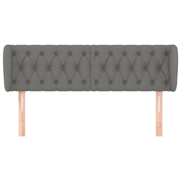 vidaXL Kopfteil mit Ohren Dunkelgrau 163x23x78/88 cm Stoff