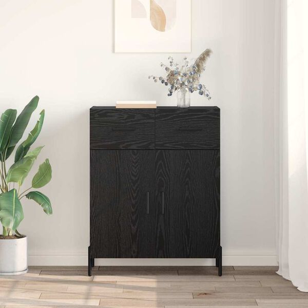 vidaXL Sideboard Schwarz Eichen-Optik 69,5 x 34 x 90 cm Holzwerkstoff