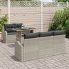 vidaXL Garten-Sofa-Set mit Kissen 6 pcs Hellgrau Poly Rattan