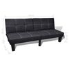 vidaXL Sofabett Verstellbar Stoff Schwarz