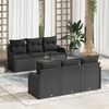 vidaXL Garten-Sofa-Set 7 pcs Schwarz