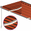 vidaXL Markise Manuell Einziehbar mit Rollo & LED 4,5x3 m Orange Braun