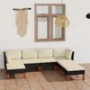 vidaXL 7-tlg. Garten-Lounge-Set mit Kissen Poly Rattan Schwarz