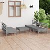 vidaXL 6-tlg. Garten-Lounge-Set Grau Kiefer Massivholz