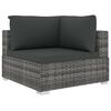 vidaXL 9-tlg. Garten-Lounge-Set mit Kissen Poly Rattan Grau