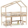 vidaXL Hochbett mit Leiter und Dach 90x200 cm Massivholz Kiefer