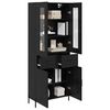 vidaXL Highboard Schwarz Eichen-Optik 69,5 x 34 x 180 cm Holzwerkstoff