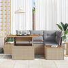 vidaXL Garten-Sofa-Set mit Speicher 5 pcs Beige Poly Rattan