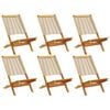 vidaXL Gartenst&uuml;hle 6 Stk. Klappbar Beige Massivholz Akazie