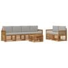 vidaXL Outdoor-Sofagarnitur mit Kissen 7 pcs Nat&uuml;rlich und Hellgrau