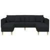 vidaXL Stoffsofa mit Kissen Schwarz 208 cm Stoff