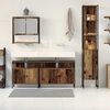 vidaXL Badezimmerm&ouml;bel-Set mit Regal 4 pcs Altholz Holzwerkstoff