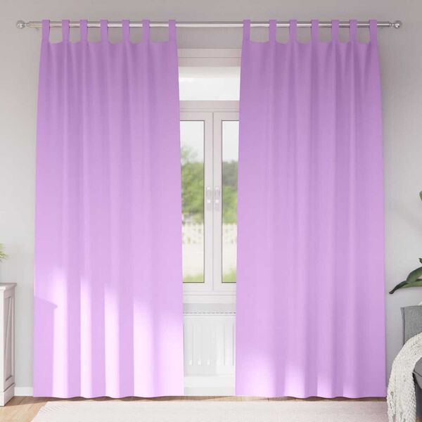 vidaXL Verdunkelungs-Vorh&auml;nge mit Ringen 2 pcs Lila 260 x 140 cm