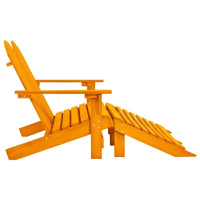 vidaXL Adirondack-Gartenbank 2-Sitzer mit Fußteil Tannenholz Orange