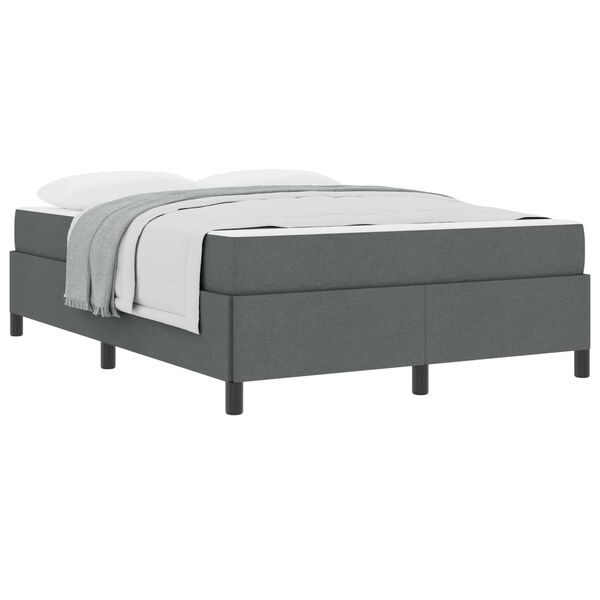 vidaXL Boxspringbett Dunkelgrau 160 x 200 cm Stoff