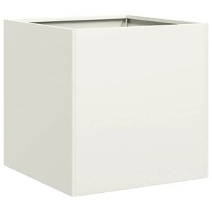 vidaXL Pflanzk&uuml;bel Wei&szlig; 40x40x40 cm Kaltgewalzter Stahl