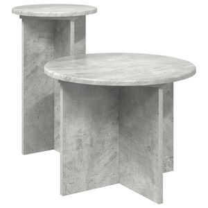 vidaXL Beistelltisch-Set mit Speicher 2 pcs Betongrau Holzwerkstoff