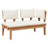 vidaXL Gartenbank 2 pcs Creme und Braun Massivholz Teak