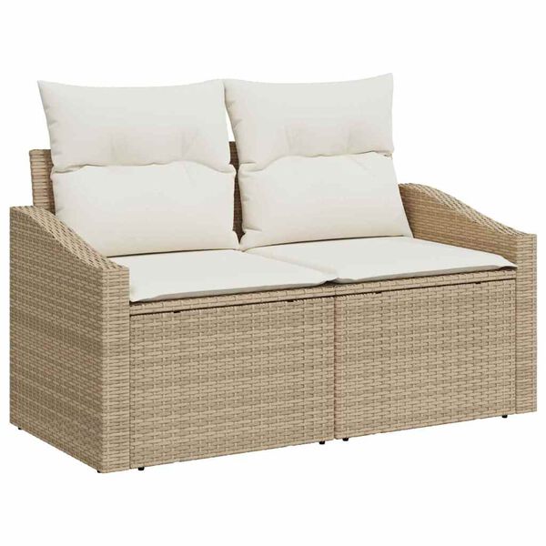 vidaXL Garten-Sofa-Set 9 pcs Beige Poly-Rattan