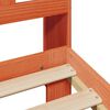 vidaXL Massivholzbett mit Regal ohne Matratze Wachsbraun 140x190 cm
