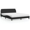 vidaXL Bett mit Matratze "Dover" Schwarz 160x200 cm Kunstleder