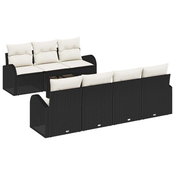 vidaXL Gartensofa-set Schwarz 55 x 55 x 37 cm Poly-Rattan