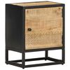 vidaXL Nachttisch mit Geschnitzter T&uuml;r 40x30x50 cm Raues Mangoholz