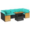 vidaXL 10-tlg. Garten-Sofagarnitur mit Kissen Schwarz Poly Rattan
