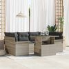 vidaXL Garten-Sofa-Set mit Kissen 7 pcs Hellgrau Poly Rattan