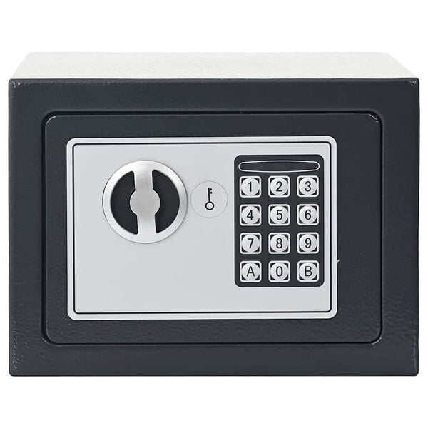 vidaXL Digitaler Safe mit Schloss Dunkelgrau 23 x 17 x 17 cm Stahl