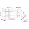 vidaXL Kinderhochbett mit Turm Rosa 90x190 cm Massivholz Kiefer