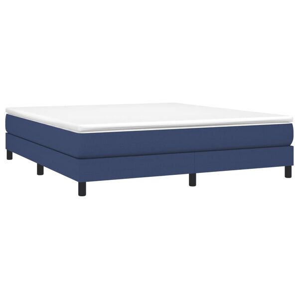 vidaXL Boxspringbett mit Matratze Blau 180x200 cm Stoff