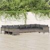 vidaXL 10-tlg. Garten-Lounge-Set mit Kissen Grau Poly Rattan