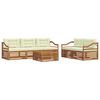 vidaXL Outdoor-Sofagarnitur mit Kissen 6 pcs Natur und Creme