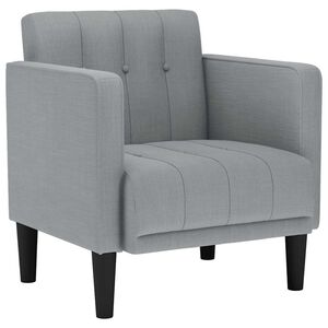 vidaXL Sessel mit Armlehnen Hellgrau 53 cm Stoff