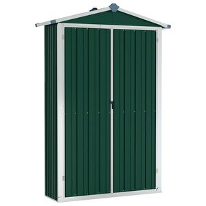 vidaXL Ger&auml;tehaus Gr&uuml;n 116x45x175 cm Verzinkter Stahl