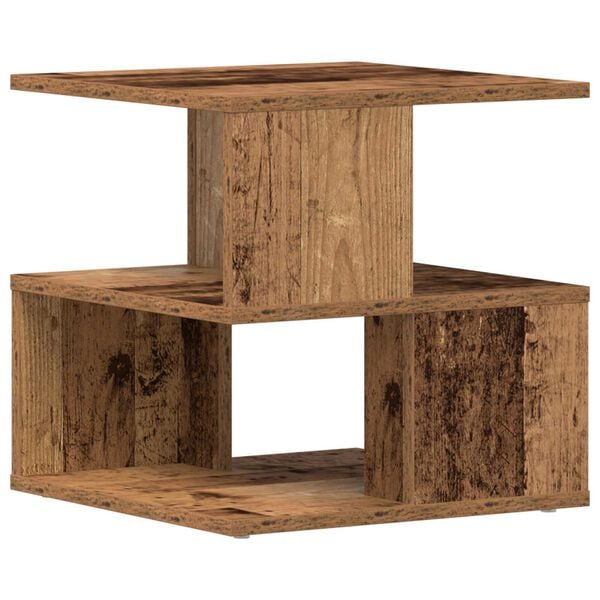 vidaXL Beistelltisch mit Regal Altholz 30 x 30 x 55 cm Holzwerkstoff