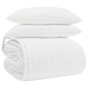 vidaXL Bettdecken Set mit Kissen 3 pcs Wei&szlig; Daunenfeder
