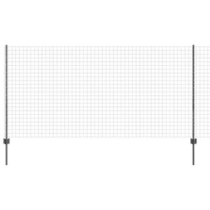 vidaXL Zaun mit Pfosten Grau
