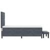 vidaXL Boxspringbett mit Matratze Dunkelgrau 90 x 190 cm Samt