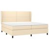 vidaXL Boxspringbett mit Matratze Creme 200x200 cm Stoff
