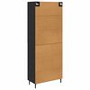 vidaXL Highboard 2 pcs Schwarz Eichen-Optik Engineered Wood und Glas