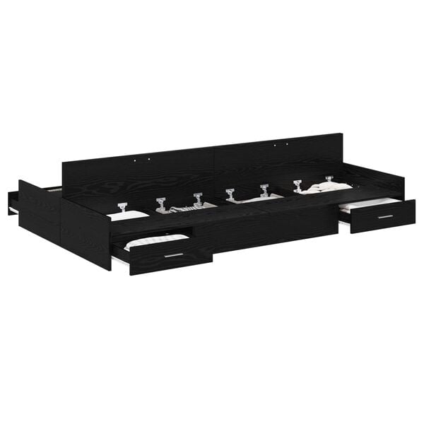 vidaXL Aufbewahrungsbettgestell Schwarz Eichen-Optik 120 x 200 cm