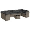 vidaXL 11-tlg. Garten-Sofagarnitur mit Kissen Grau Poly Rattan