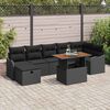 vidaXL Garten-Sofa-Set mit Kissen 8 pcs Schwarz Poly Rattan