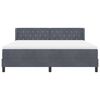 vidaXL Boxspringbett mit Matratze Dunkelgrau 200 x 180 cm Samt