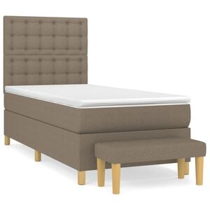 vidaXL Boxspringbett mit Matratze Taupe 80x200 cm Stoff